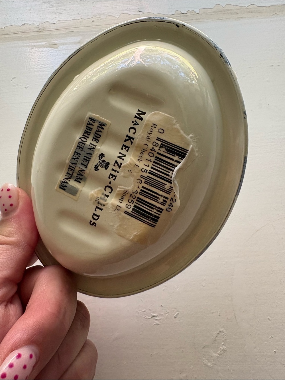 Mackenzie Childs Royal Check Oval Soap Dish Trinket Dish - Picture 5 of 5
